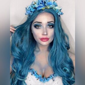 BLUE BODY WAVY LACE FRONT WIG *NEW* Vibrant blue color